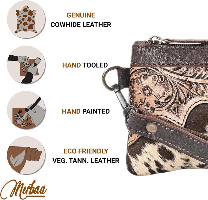 Merbaa Store حقيبة يد نسائية مصنوعة من جلد البقر الطبيعي | حقيبة يد | محفظة | حقيبة عملات معدنية - Image 3